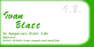 ivan blatt business card